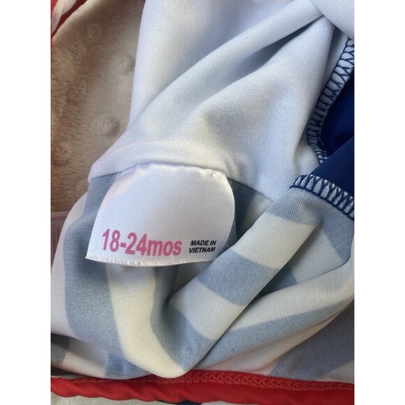 Hello Kitty Fourth of July Swim Suit 18-24 Months Blue Red White One Piece - Picture 3 of 5